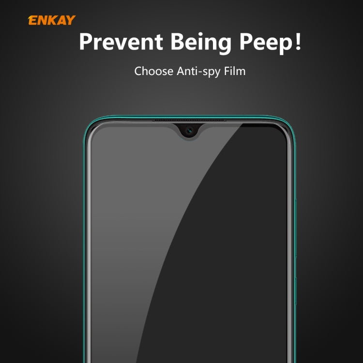 For Xiaomi Redmi Note 8 Pro ENKAY Hat-Prince 0.26mm 9H 6D Privacy Anti-spy Full Screen Tempered Glass Film