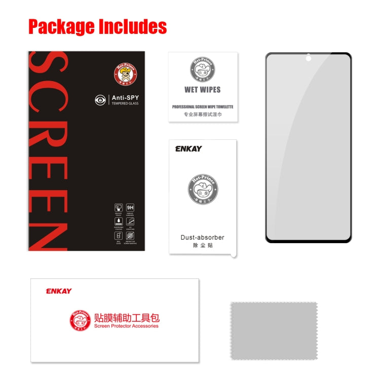 For Redmi Note 9S / Note 9 Pro  ENKAY Hat-Prince 0.26mm 9H 6D Privacy Anti-spy Full Screen Tempered Glass Film