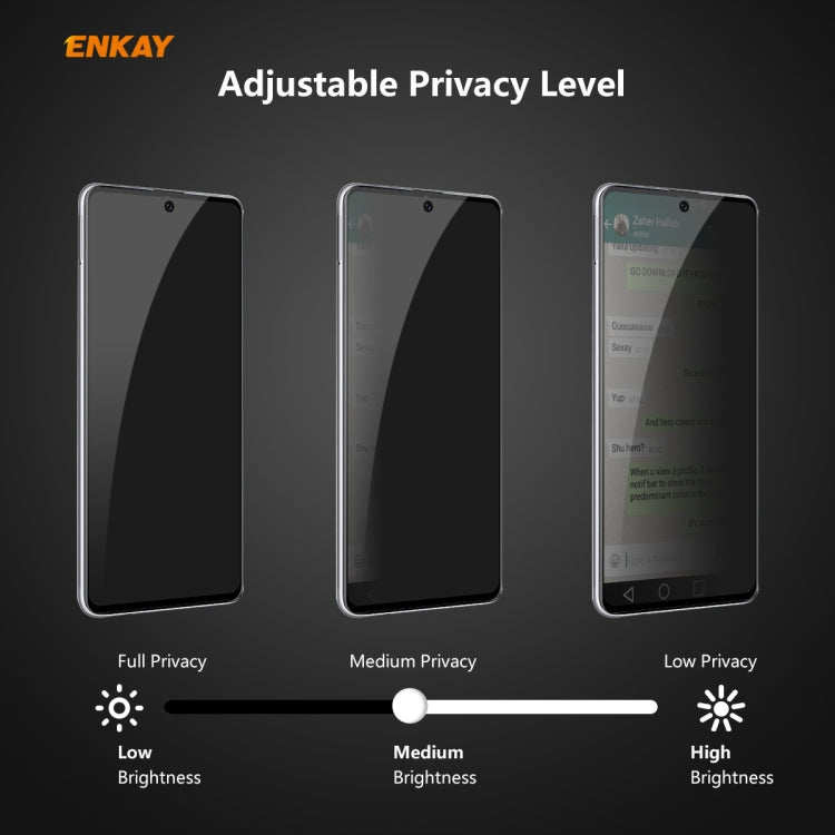 For Redmi Note 9S / Note 9 Pro  ENKAY Hat-Prince 0.26mm 9H 6D Privacy Anti-spy Full Screen Tempered Glass Film
