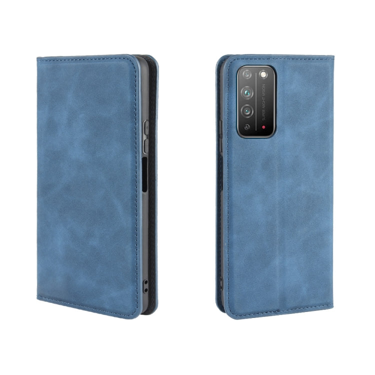 For Huawei Honor X10 5G Retro-skin Business Magnetic Suction Leather Case with Holder & Card Slots & Wallet