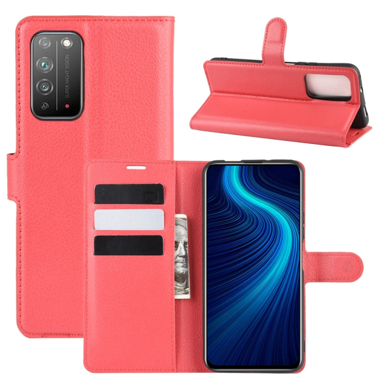 For Huawei Honor X10 5G Litchi Texture Horizontal Flip Protective Case with Holder & Card Slots & Wallet
