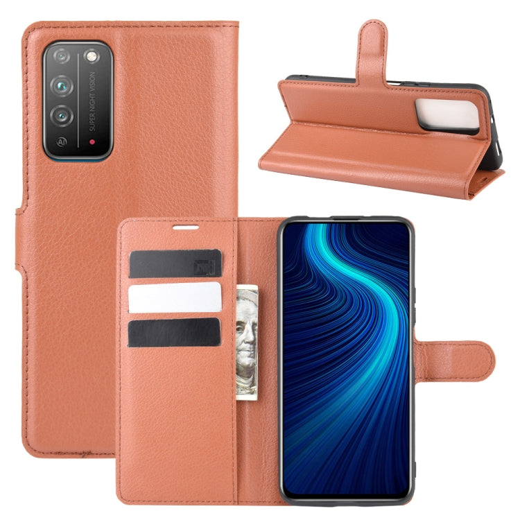 For Huawei Honor X10 5G Litchi Texture Horizontal Flip Protective Case with Holder & Card Slots & Wallet