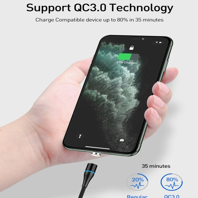 3A USB to Micro USB Fast Charging + 480Mbps Data Transmission Mobile Phone Magnetic Suction Fast Charging Data Cable, Cable Length: 1m