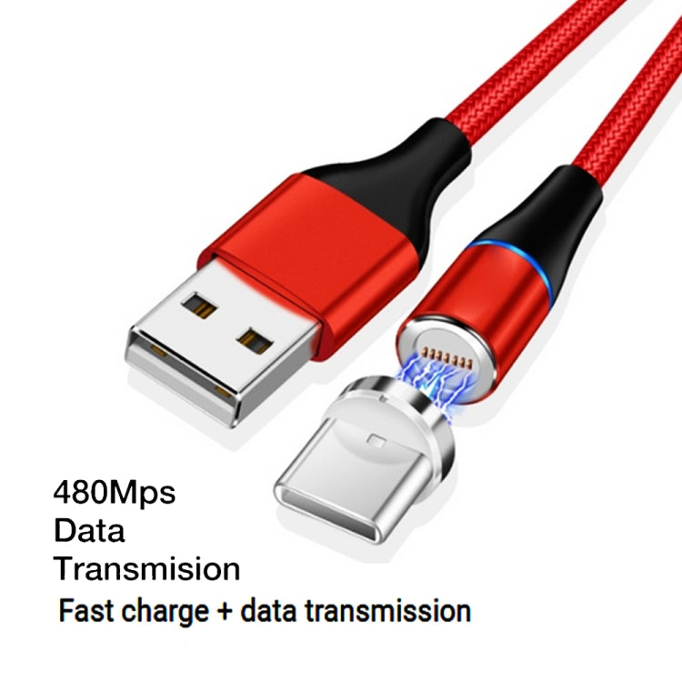 3A USB to USB-C / Type-C Fast Charging + 480Mbps Data Transmission Mobile Phone Magnetic Suction Fast Charging Data Cable, Cable Length: 1m