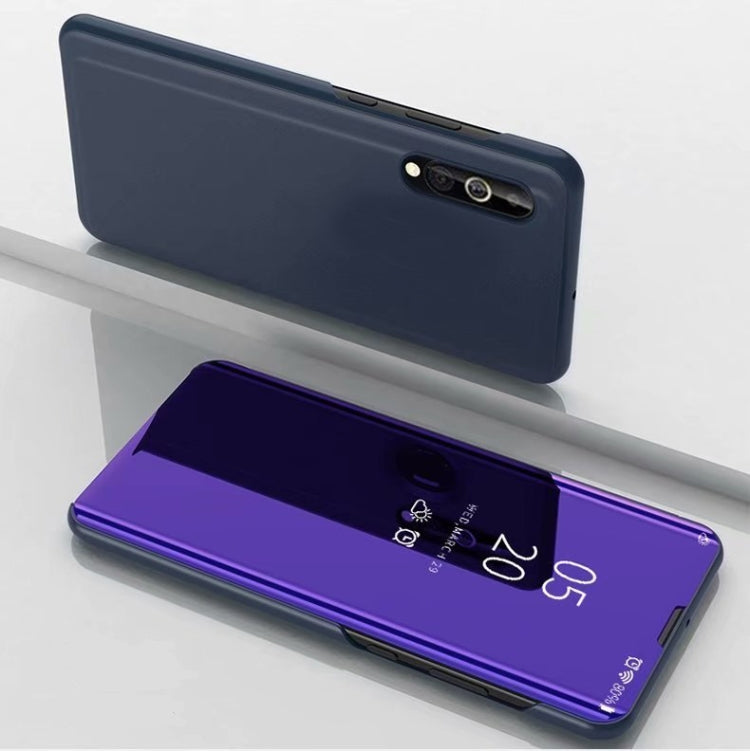 For Samsung Galaxy A01 Plated Mirror Horizontal Flip Leather Case with Holder