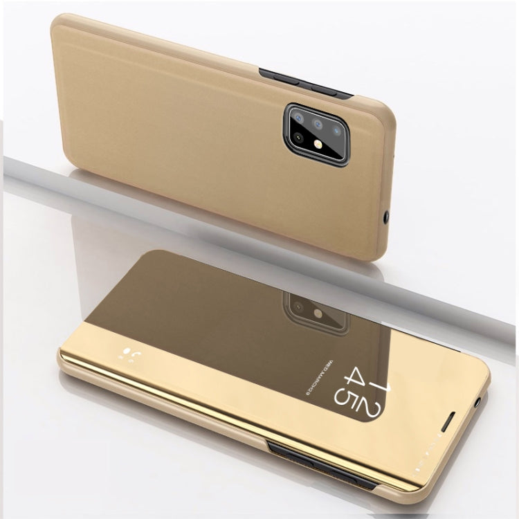 For Samsung Galaxy M40s Plated Mirror Horizontal Flip Leather Case with Holder