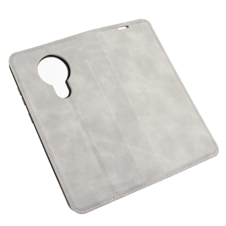 For Nokia 5.3 Retro-skin Business Magnetic Suction Leather Case with Holder & Card Slots & Wallet