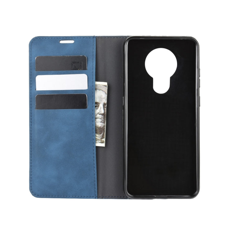 For Nokia 5.3 Retro-skin Business Magnetic Suction Leather Case with Holder & Card Slots & Wallet