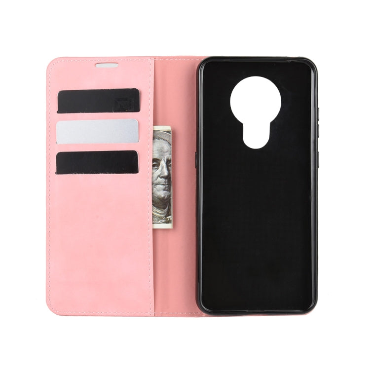 For Nokia 5.3 Retro-skin Business Magnetic Suction Leather Case with Holder & Card Slots & Wallet