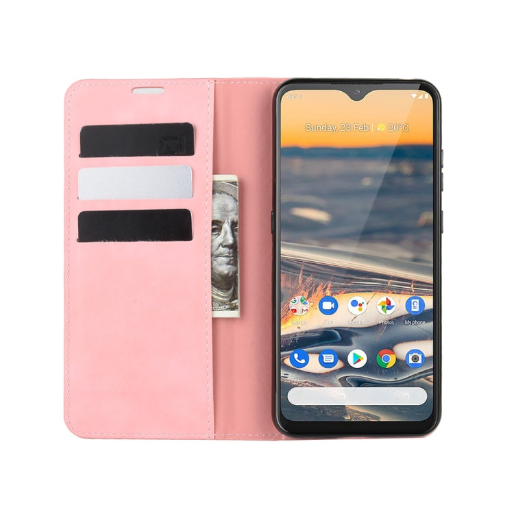 For Nokia 5.3 Retro-skin Business Magnetic Suction Leather Case with Holder & Card Slots & Wallet