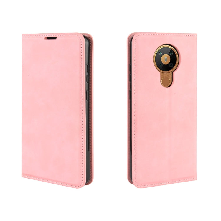 For Nokia 5.3 Retro-skin Business Magnetic Suction Leather Case with Holder & Card Slots & Wallet
