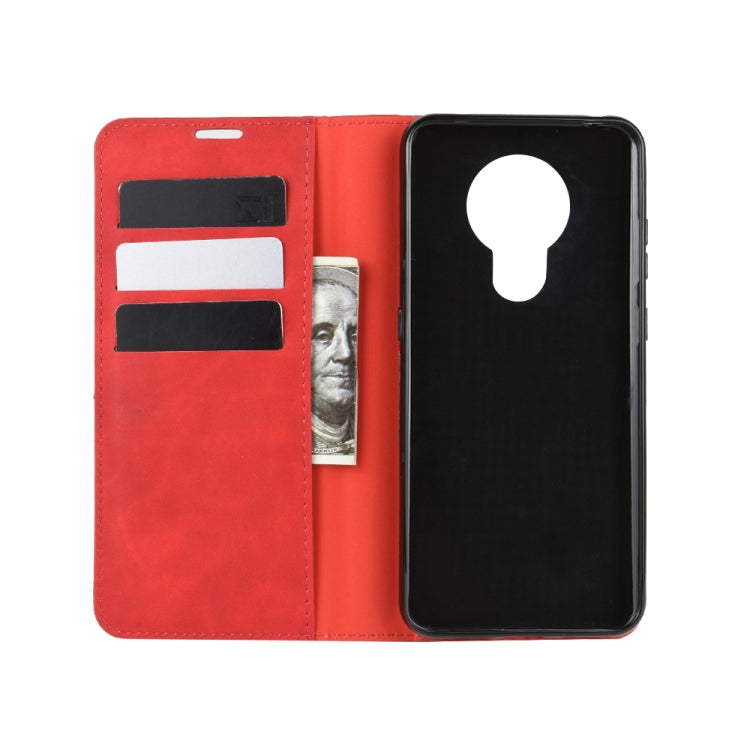 For Nokia 5.3 Retro-skin Business Magnetic Suction Leather Case with Holder & Card Slots & Wallet