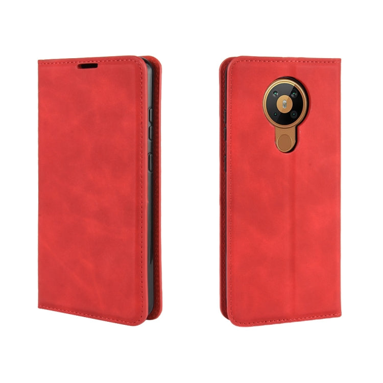 For Nokia 5.3 Retro-skin Business Magnetic Suction Leather Case with Holder & Card Slots & Wallet