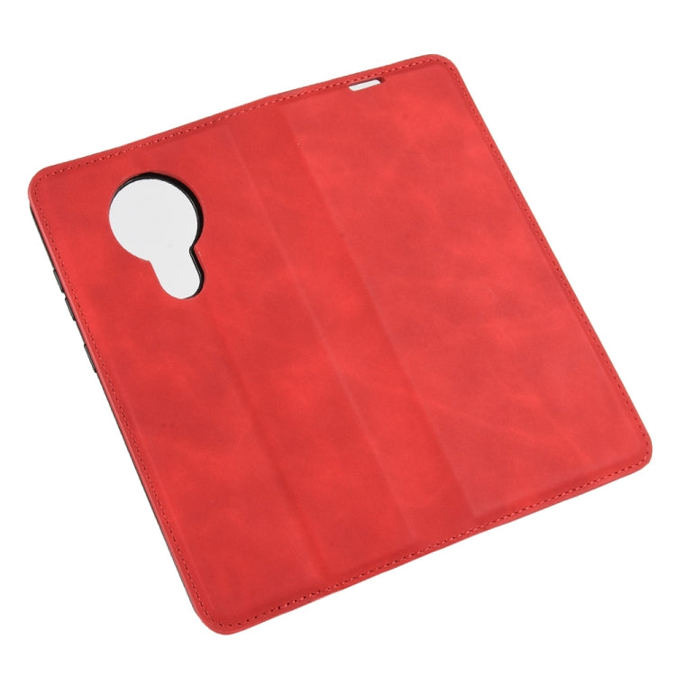 For Nokia 5.3 Retro-skin Business Magnetic Suction Leather Case with Holder & Card Slots & Wallet