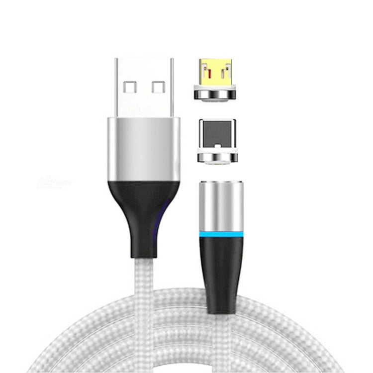 2 in 1 3A USB to Micro USB + USB-C / Type-C Fast Charging + 480Mbps Data Transmission Mobile Phone Magnetic Suction Fast Charging Data Cable, Cable Length: 1m