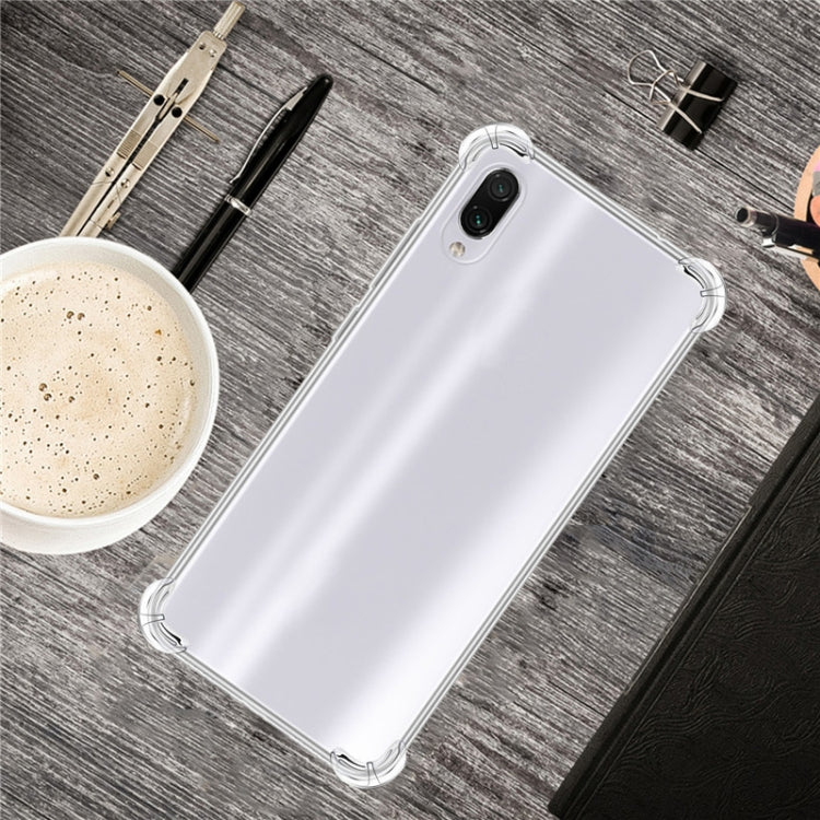 For Samsung Galaxy A01 Four-Corner Anti-Drop Ultra-Thin Transparent TPU Phone Case(Transparent)