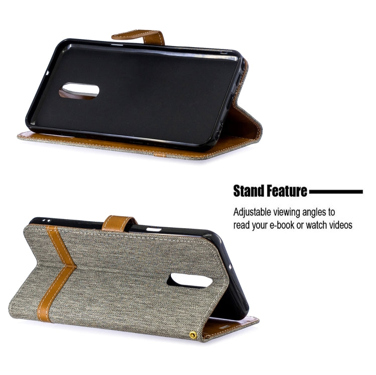 Color Matching Denim Texture Leather Case for LG Stylo 5, with Holder & Card Slots & Wallet & Lanyard