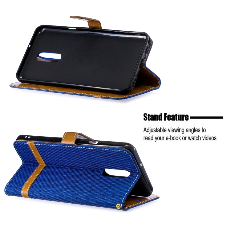 Color Matching Denim Texture Leather Case for LG Stylo 5, with Holder & Card Slots & Wallet & Lanyard