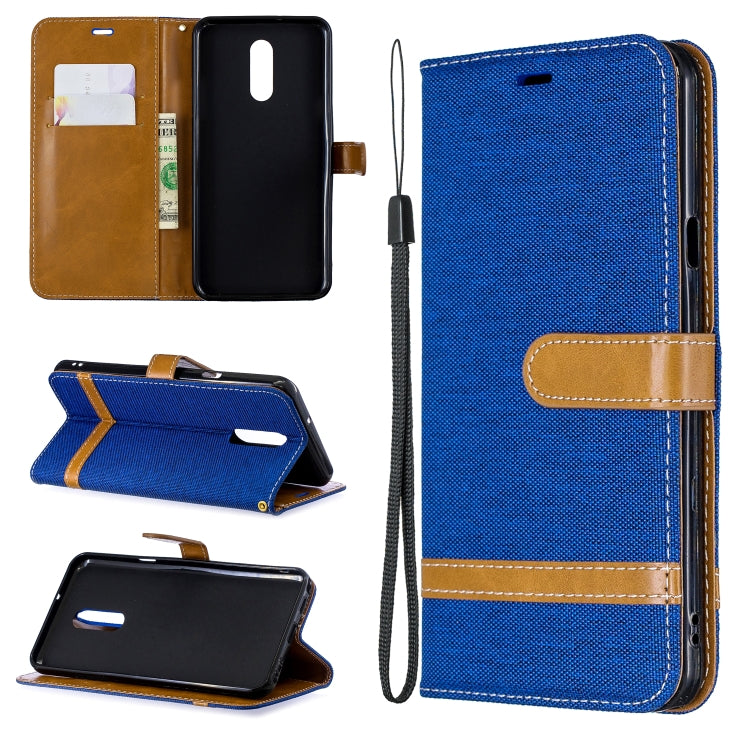 Color Matching Denim Texture Leather Case for LG Stylo 5, with Holder & Card Slots & Wallet & Lanyard