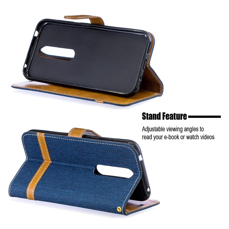 Color Matching Denim Texture Leather Case for Nokia 4.2, with Holder & Card Slots & Wallet & Lanyard