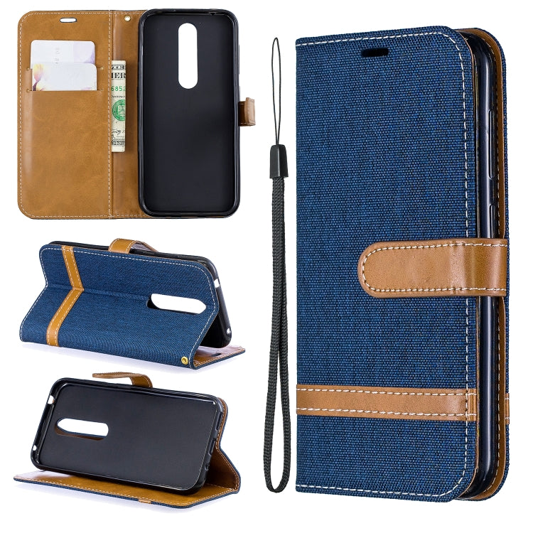 Color Matching Denim Texture Leather Case for Nokia 4.2, with Holder & Card Slots & Wallet & Lanyard