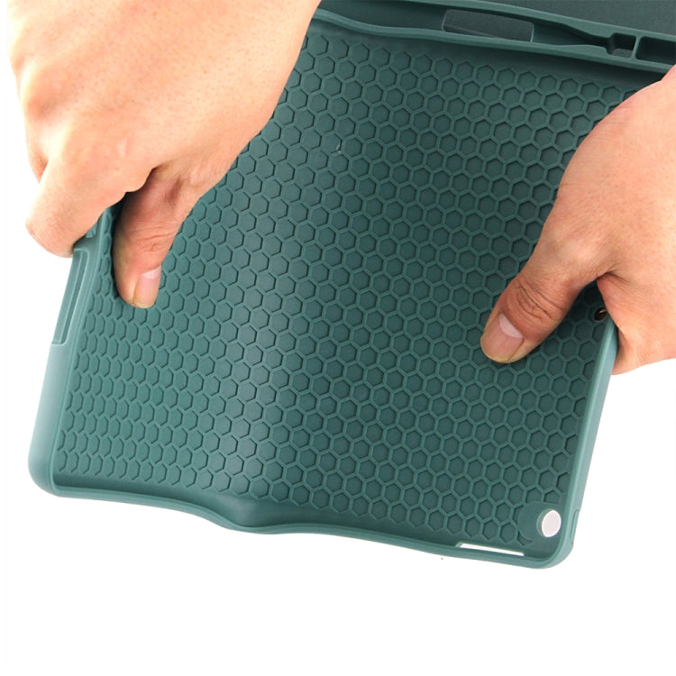 For iPad 10.2 Honeycomb Ventilation Foldable Deformation Horizontal Flip PU Leather Case with 3-Folding Holder & Pen Slot & Smart Sleep / Wake-up