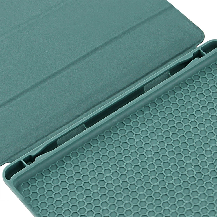 For iPad 10.2 Honeycomb Ventilation Foldable Deformation Horizontal Flip PU Leather Case with 3-Folding Holder & Pen Slot & Smart Sleep / Wake-up