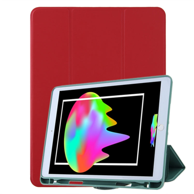 For iPad 10.2 Honeycomb Ventilation Foldable Deformation Horizontal Flip PU Leather Case with 3-Folding Holder & Pen Slot & Smart Sleep / Wake-up