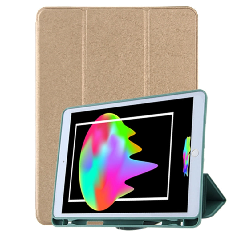 For iPad 10.2 Honeycomb Ventilation Foldable Deformation Horizontal Flip PU Leather Case with 3-Folding Holder & Pen Slot & Smart Sleep / Wake-up