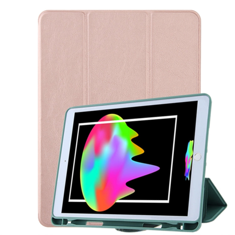 For iPad 10.2 Honeycomb Ventilation Foldable Deformation Horizontal Flip PU Leather Case with 3-Folding Holder & Pen Slot & Smart Sleep / Wake-up
