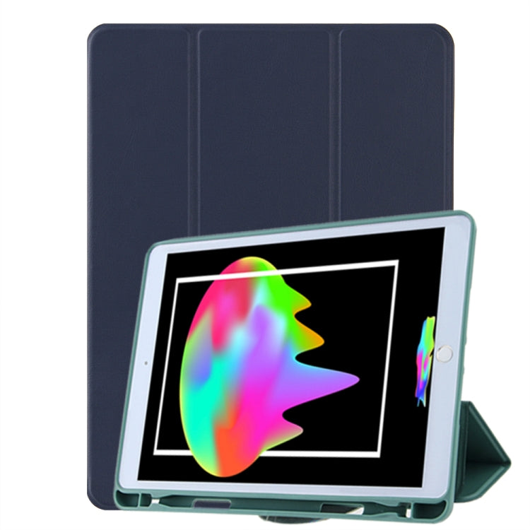 For iPad 10.2 Honeycomb Ventilation Foldable Deformation Horizontal Flip PU Leather Case with 3-Folding Holder & Pen Slot & Smart Sleep / Wake-up