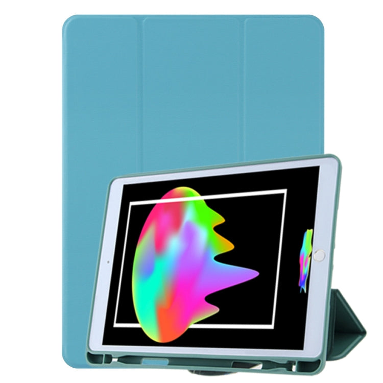 For iPad 10.2 Honeycomb Ventilation Foldable Deformation Horizontal Flip PU Leather Case with 3-Folding Holder & Pen Slot & Smart Sleep / Wake-up