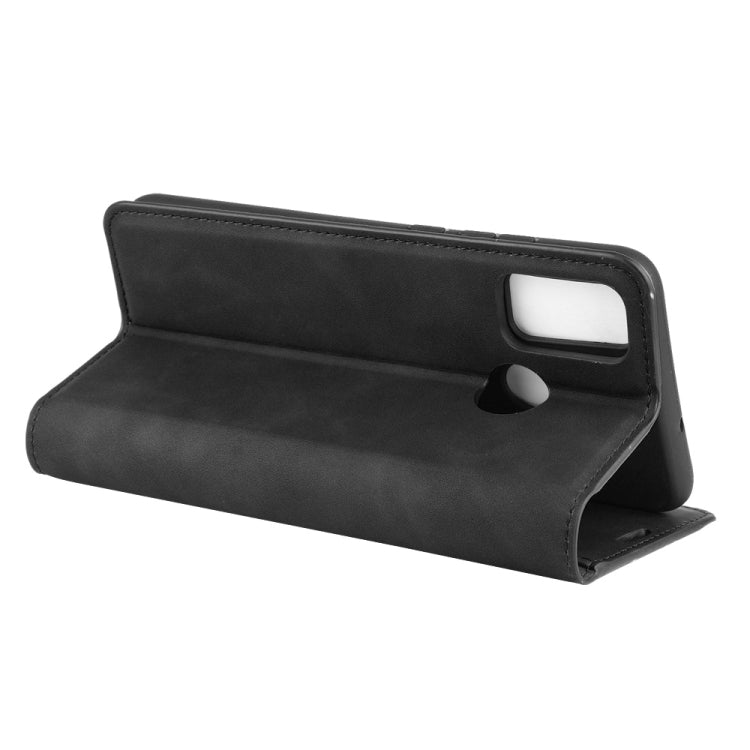 For Huawei Honor 9X lite Retro-skin Business Magnetic Suction Leather Case with Holder & Card Slots & Wallet