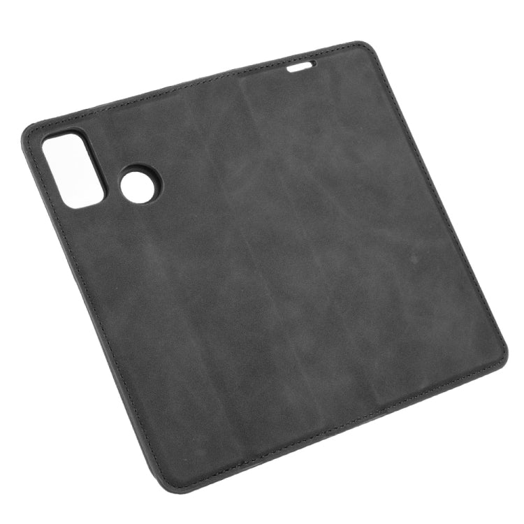 For Huawei Honor 9X lite Retro-skin Business Magnetic Suction Leather Case with Holder & Card Slots & Wallet