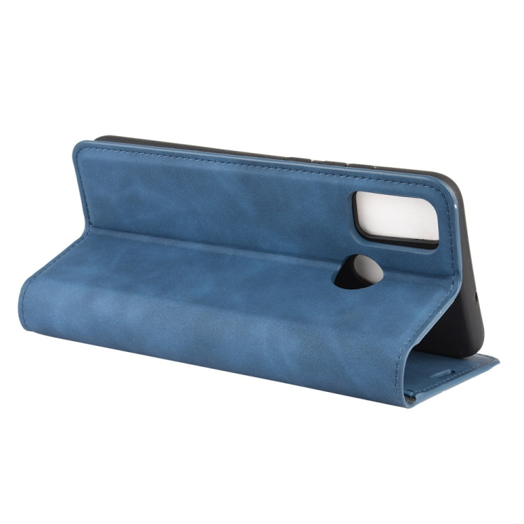 For Huawei Honor 9X lite Retro-skin Business Magnetic Suction Leather Case with Holder & Card Slots & Wallet