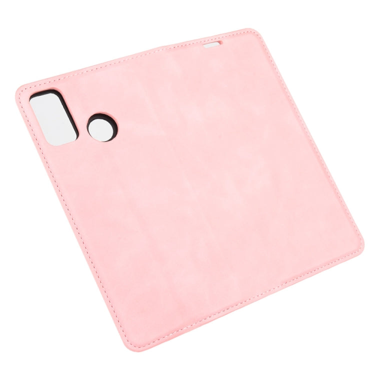 For Huawei Honor 9X lite Retro-skin Business Magnetic Suction Leather Case with Holder & Card Slots & Wallet