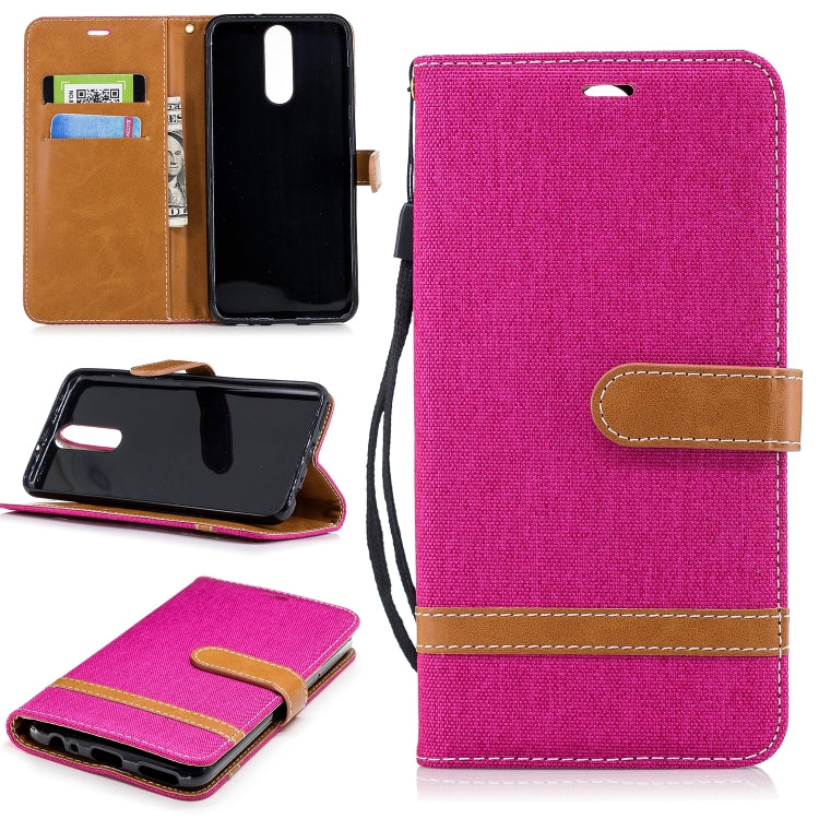 Color Matching Denim Texture Leather Case for Huawei Mate 10 Lite, with Holder & Card Slots & Wallet & Lanyard