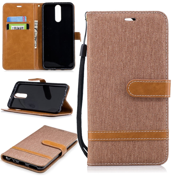 Color Matching Denim Texture Leather Case for Huawei Mate 10 Lite, with Holder & Card Slots & Wallet & Lanyard
