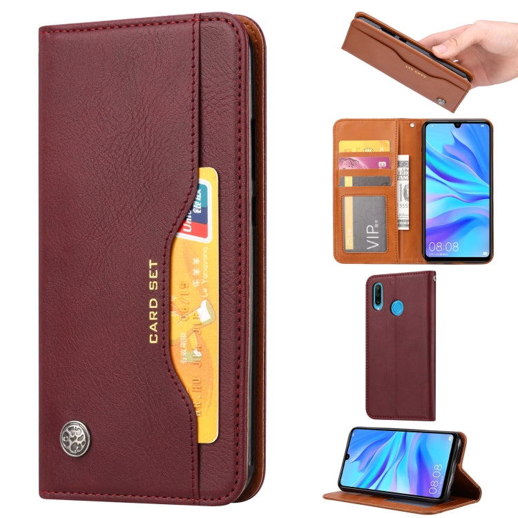 For Huawei Y7P 2020/P40 lite E Knead Skin Texture Horizontal Flip Leather Case , with Photo Frame & Holder & Card Slots & Wallet