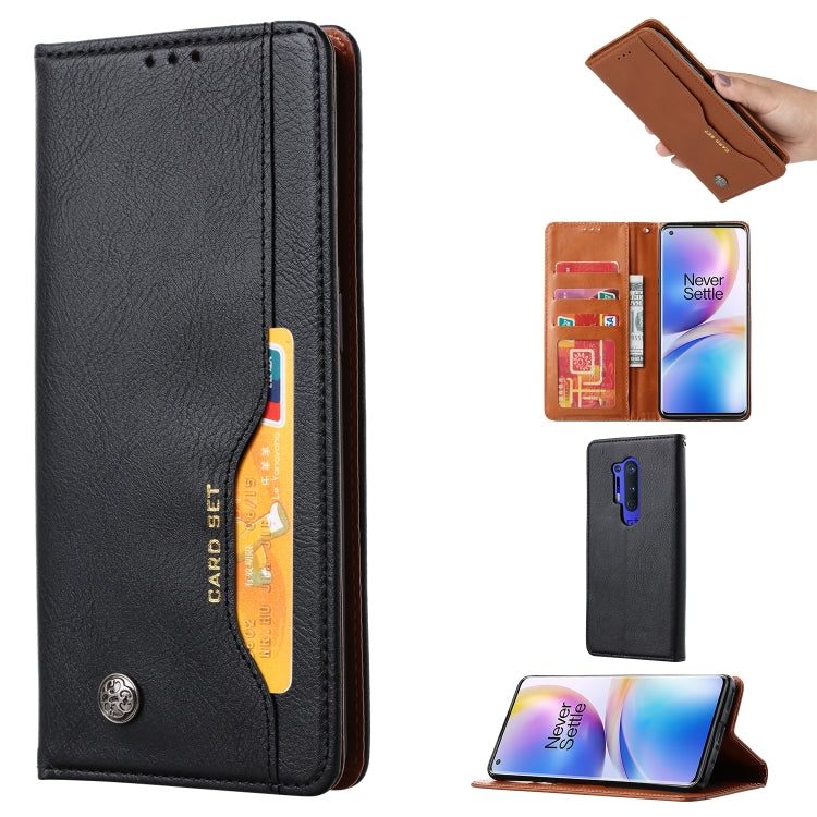 For OnePlus 8 Pro Knead Skin Texture Horizontal Flip Leather Case with Photo Frame & Holder & Card Slots & Wallet