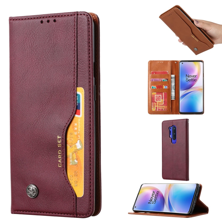 For OnePlus 8 Pro Knead Skin Texture Horizontal Flip Leather Case with Photo Frame & Holder & Card Slots & Wallet