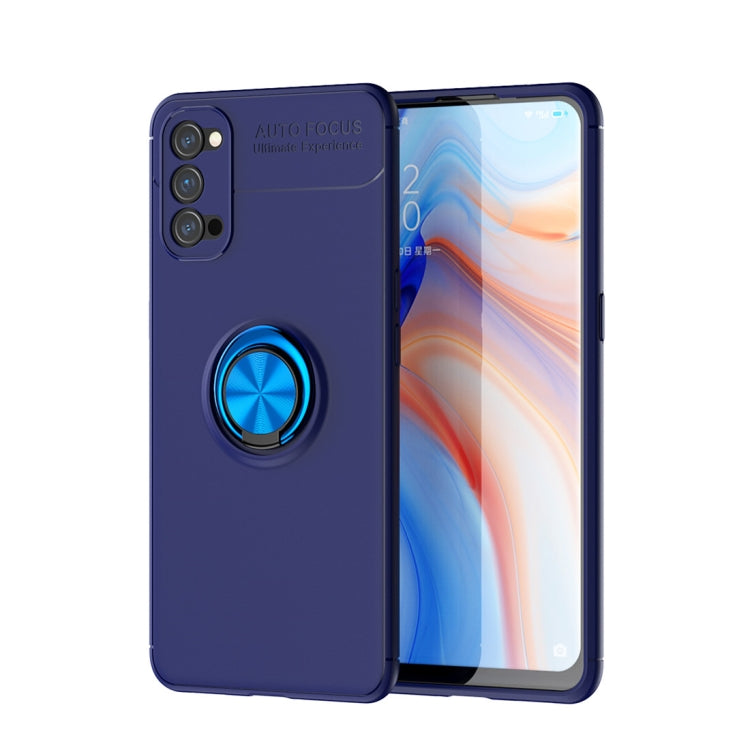 For OPPO RENO 4 Metal Ring Holder 360 Degree Rotating TPU Case