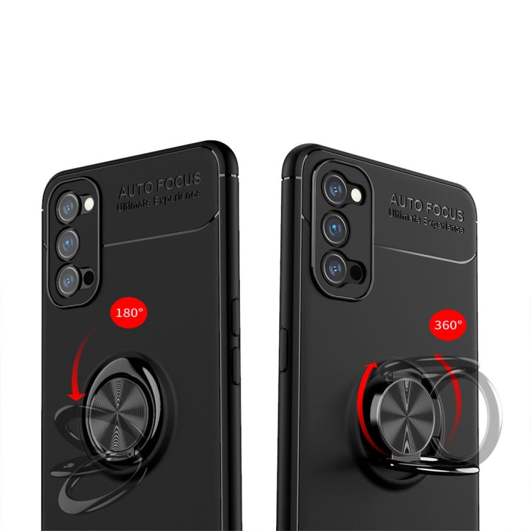 For OPPO RENO 4 Metal Ring Holder 360 Degree Rotating TPU Case