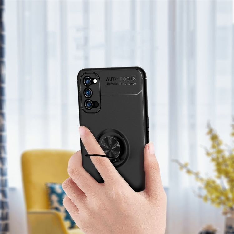 For OPPO RENO 4 Metal Ring Holder 360 Degree Rotating TPU Case