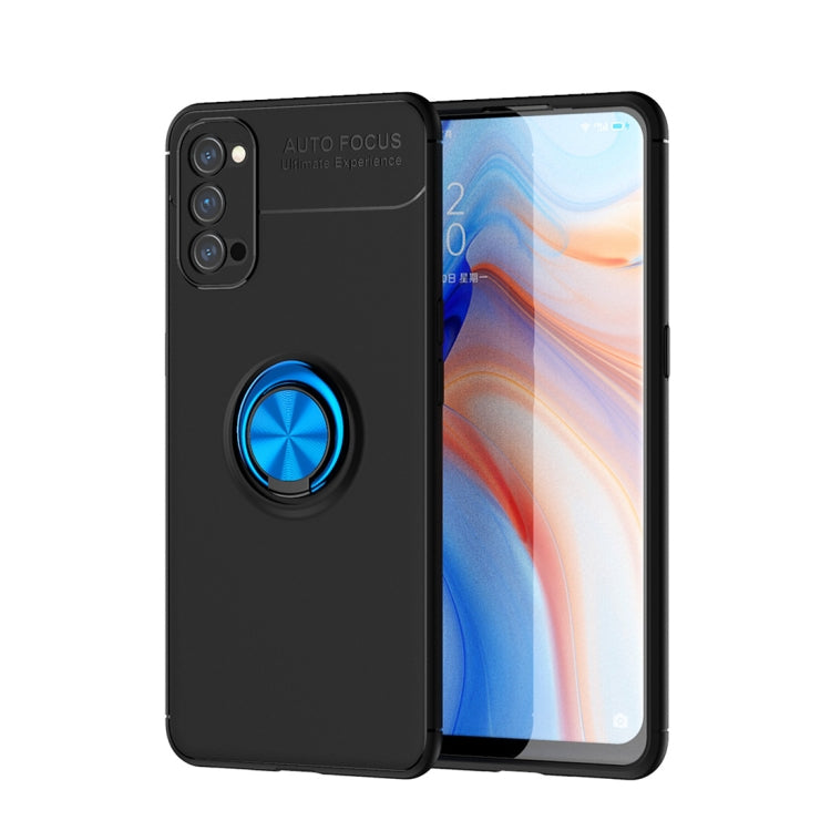 For OPPO RENO 4 Metal Ring Holder 360 Degree Rotating TPU Case