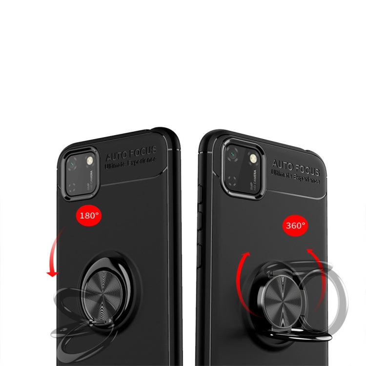 For Huawei Y5P Metal Ring Holder 360 Degree Rotating TPU Case