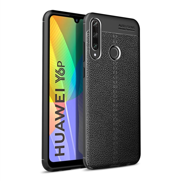 For Huawei Y6P Litchi Texture TPU Shockproof Case