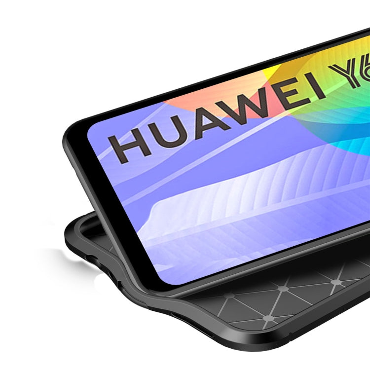For Huawei Y6P Litchi Texture TPU Shockproof Case