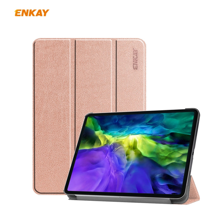 For iPad Pro 11 2022 / 2020 / 2021 ENKAY ENK-8001 Denim Pattern Horizontal Flip Leather Smart Tablet Case with Holder
