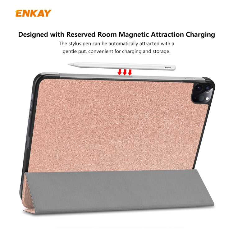 For iPad Pro 11 2022 / 2020 / 2021 ENKAY ENK-8001 Denim Pattern Horizontal Flip Leather Smart Tablet Case with Holder